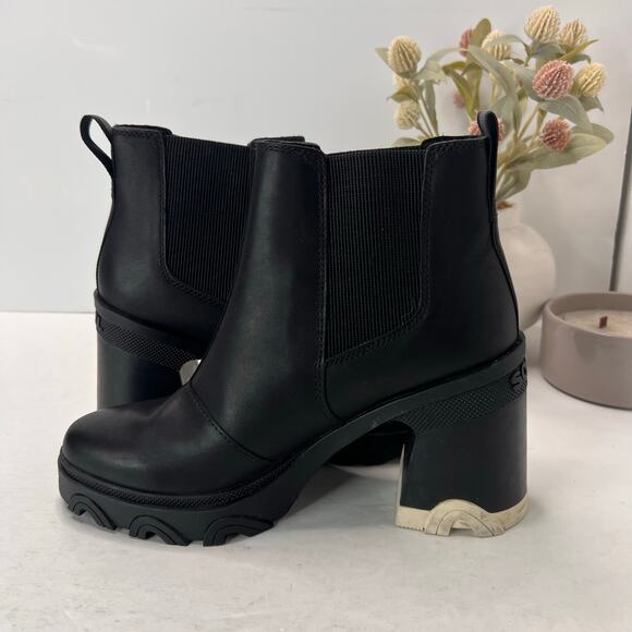Sorel Brex Heel Lace Waterproof Boot Black/Cream Women 8.5 - Picture 5 of 9